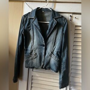 Vintage Western Hydraulic Denim Jacket small y2k